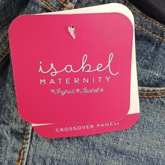 Isabel Maternity Shorts Blue Denim Stretch Over Belly Comfy Midi Womens - Picture 5 of 13